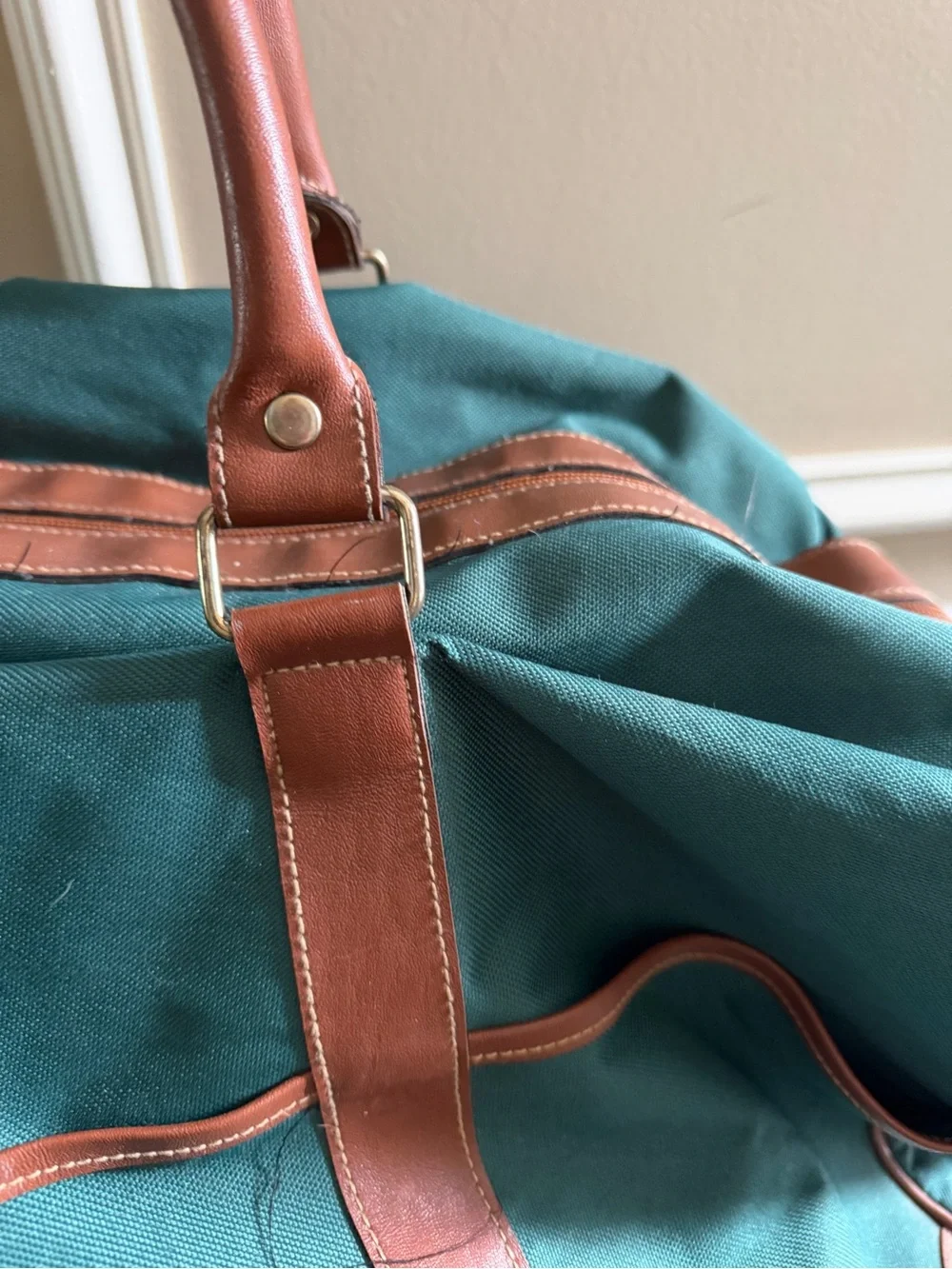 Vintage Y2K green canvas Polo Ralph Lauren duffel
